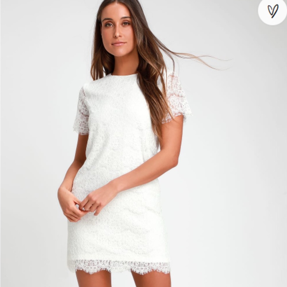 Lulu's White Lace Mini Dress